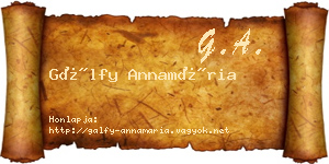 Gálfy Annamária névjegykártya
